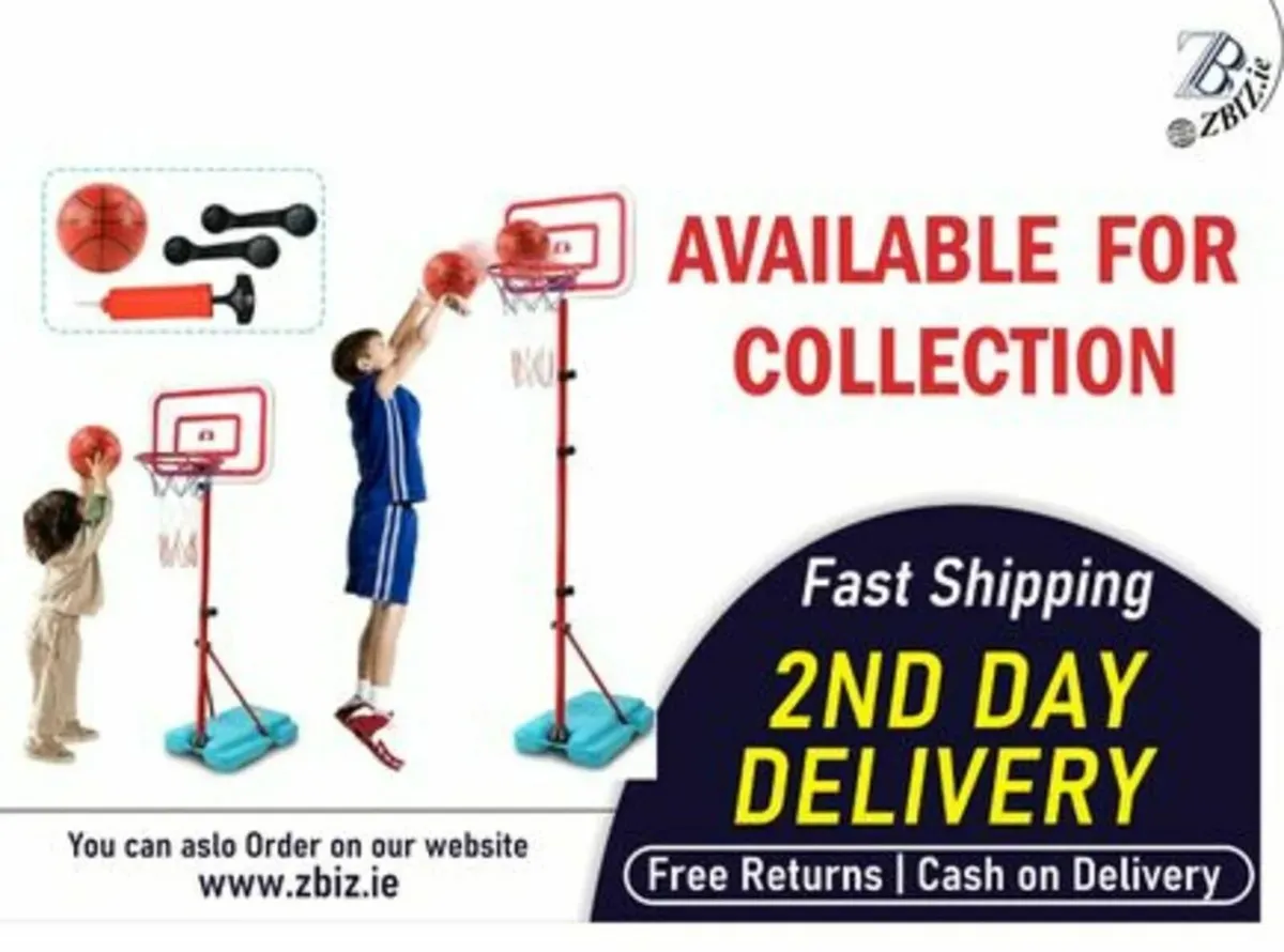 Kids Basketball Hoop 190cm Adjustable Stand Set - Image 1