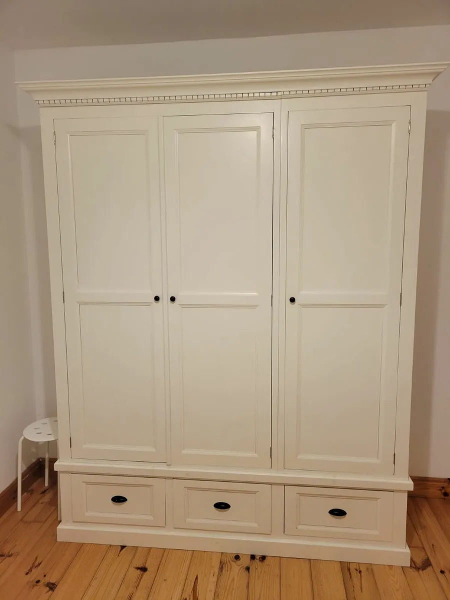 Solid wood hand crafted ivory wardrobes - Image 2