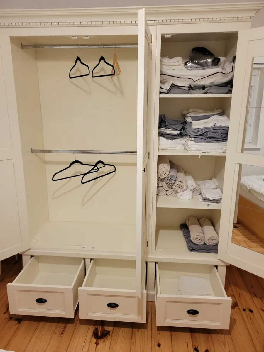 Solid wood hand crafted ivory wardrobes - Image 3