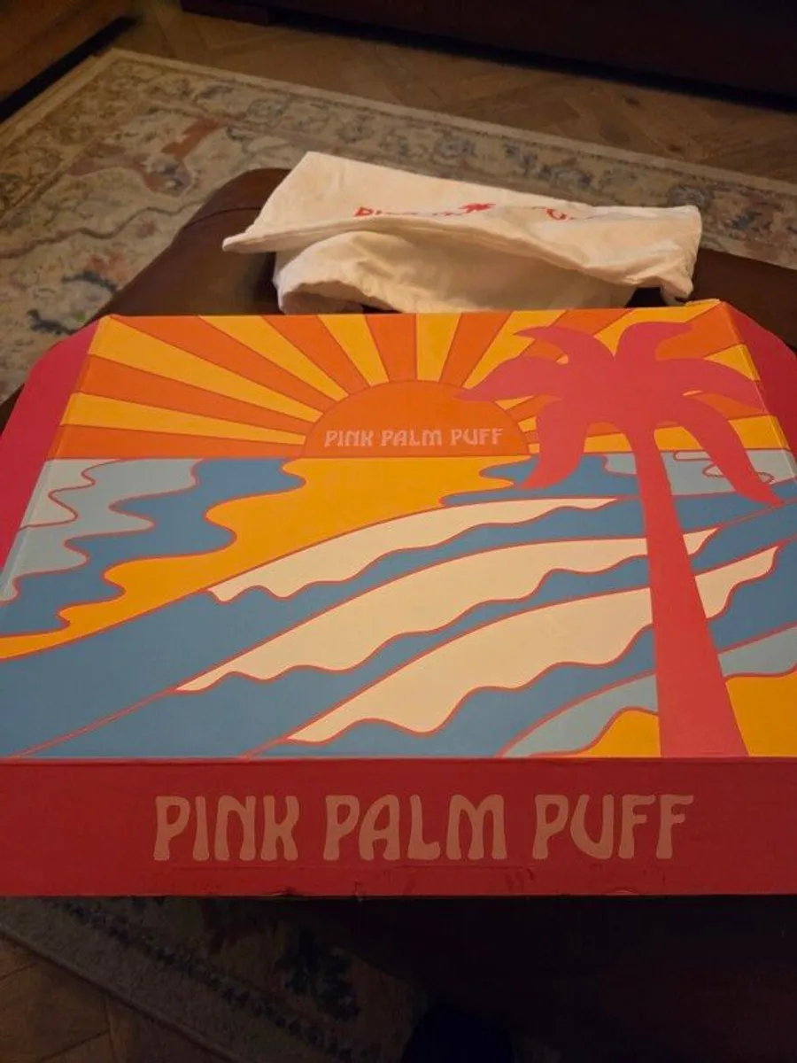 Pink Palm Puff Hoodie - Image 1