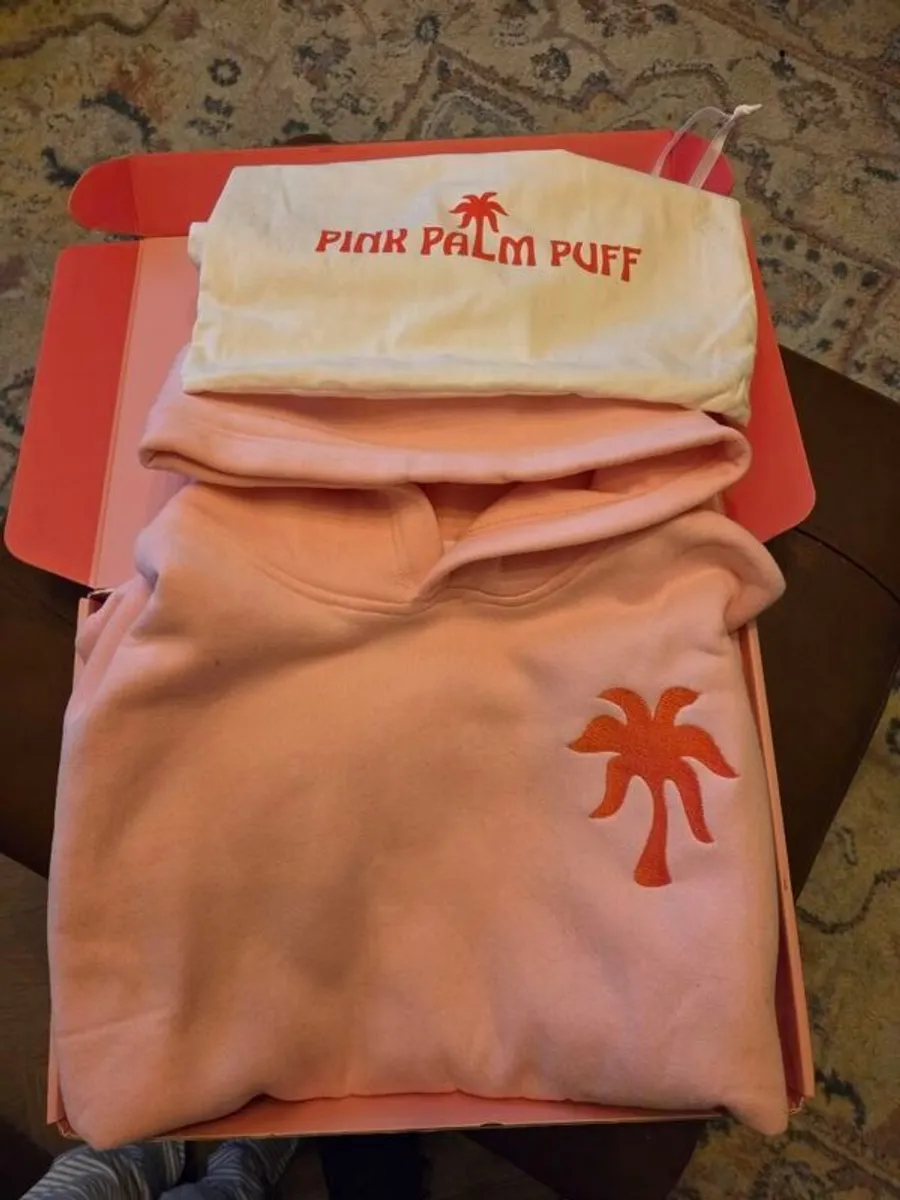 Pink Palm Puff Hoodie - Image 3