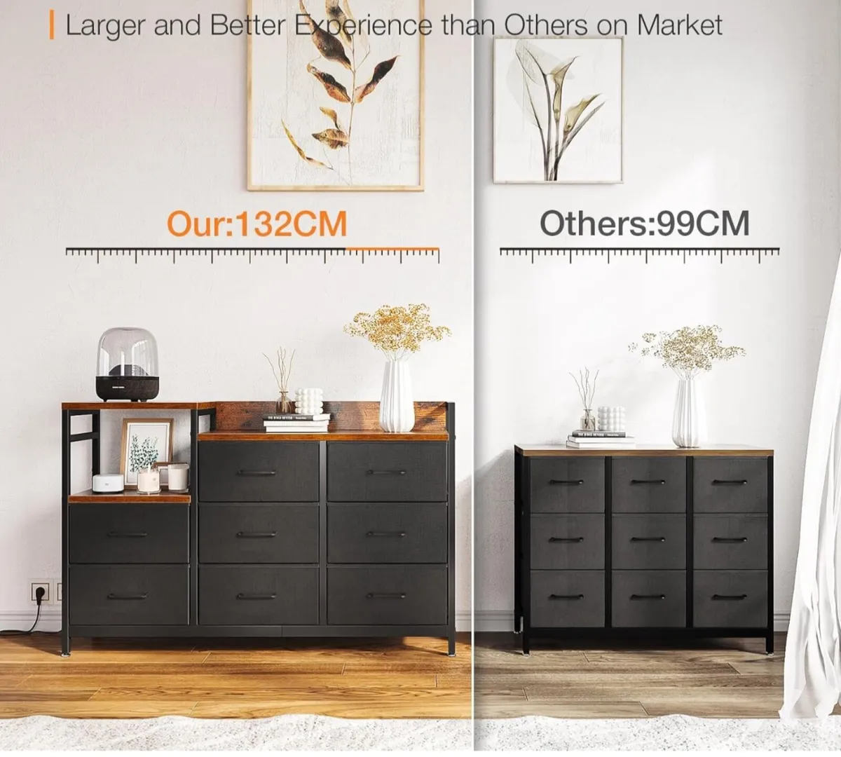 Chest of Drawers Bedroom, Contains 2 USB & 2 AC Po - Image 4