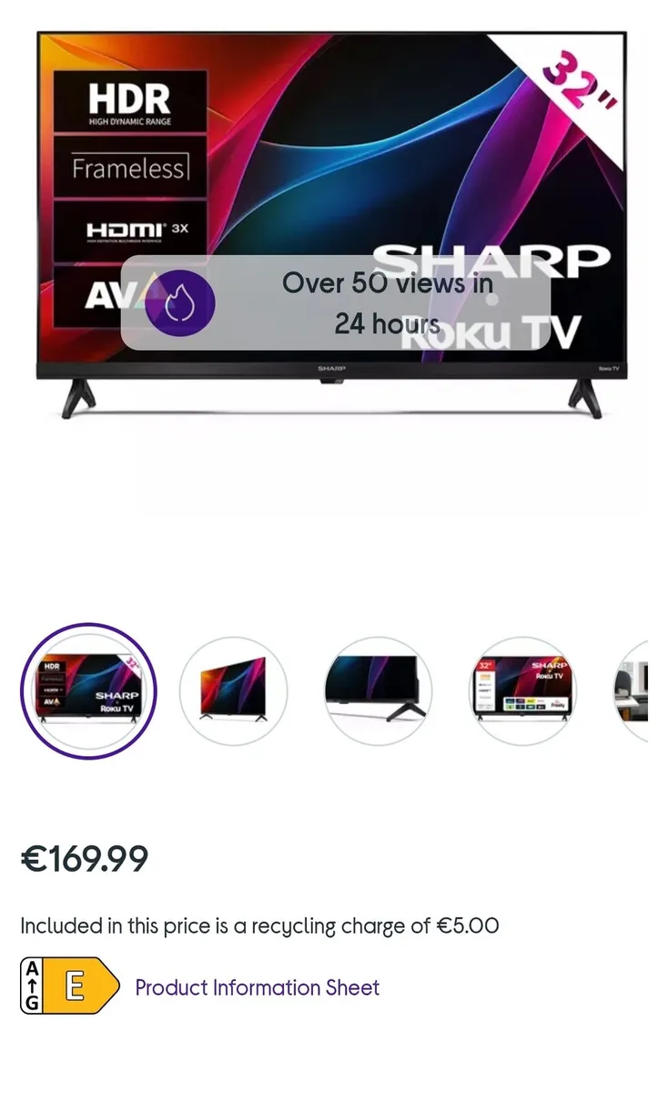 SHARP TV 32" Smart TV - Image 2