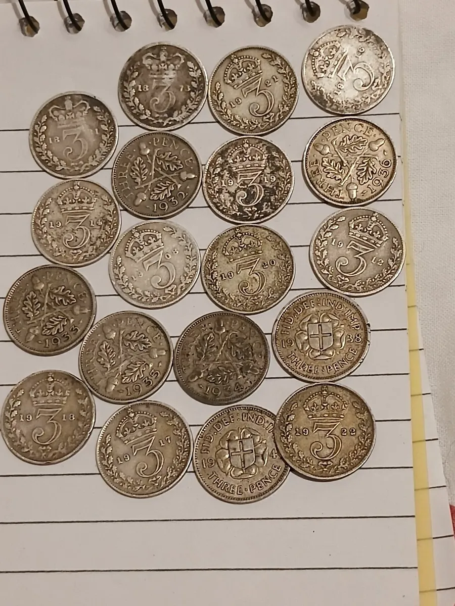 3pence silver coins