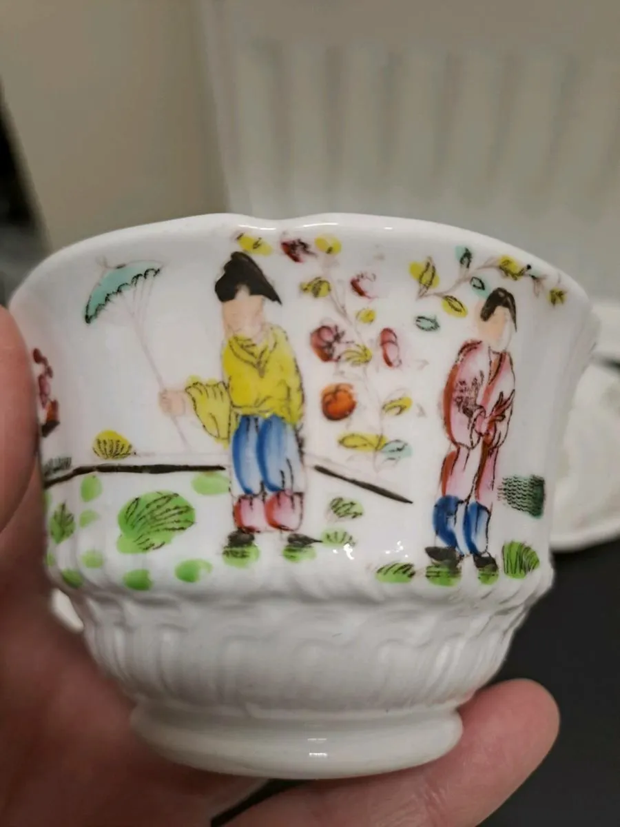 Early 19th C. Tea Cup & Saucer Attributed Hilditch - Image 4