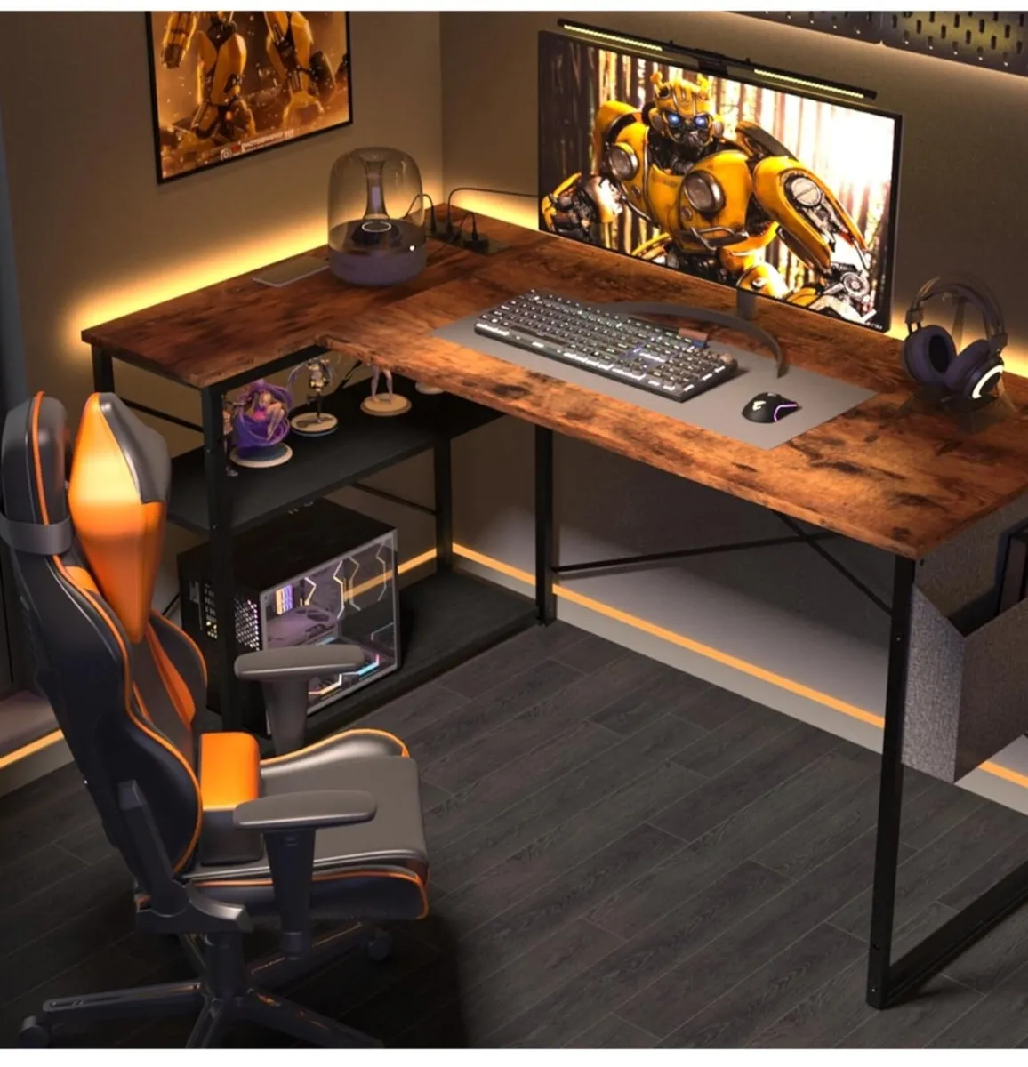 L Shaped Desk with Power Outlets  100x70 cm - Image 1