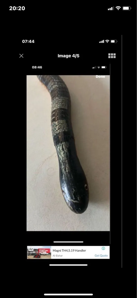 Hand Carved Movement Snake Sculpture - Image 4