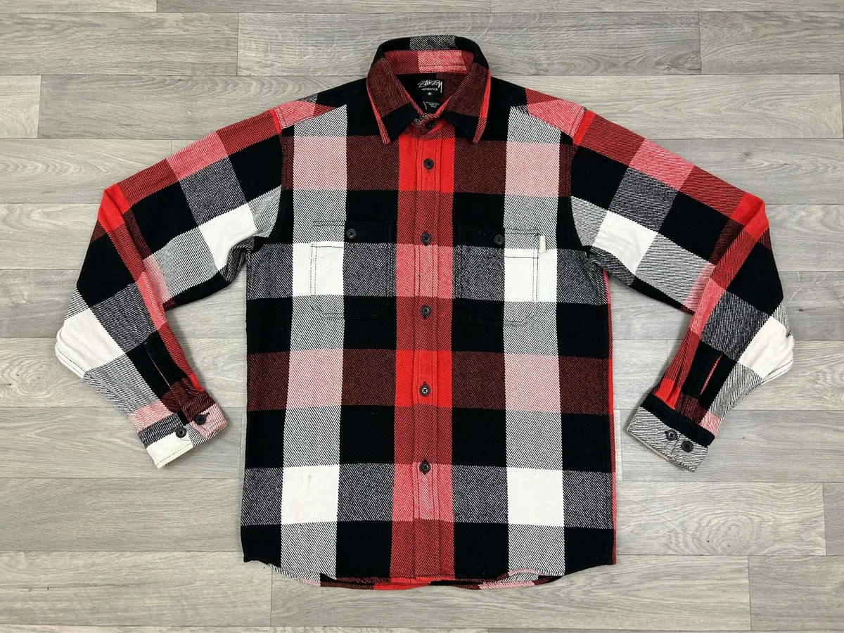 Vintage Stussy Heavyweight Flannel Shirt Medium - Image 1
