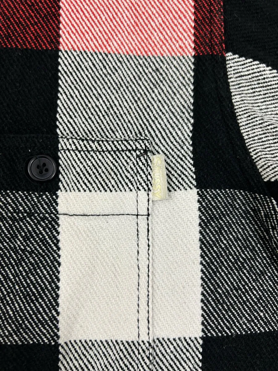 Vintage Stussy Heavyweight Flannel Shirt Medium - Image 3