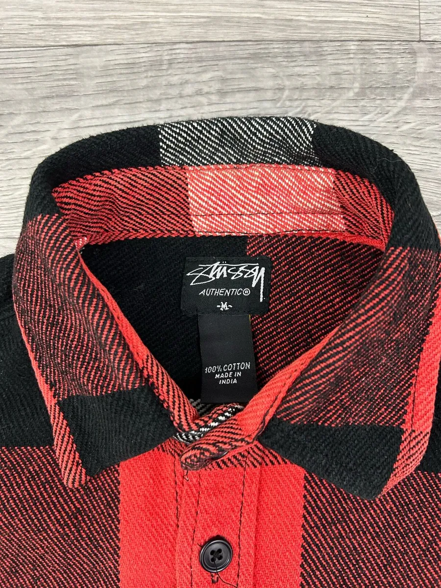 Vintage Stussy Heavyweight Flannel Shirt Medium - Image 4