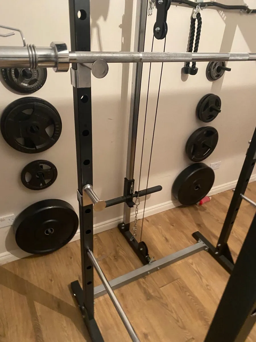 Squat Rack, Cable Machine and 147.5kg of weights - Image 1