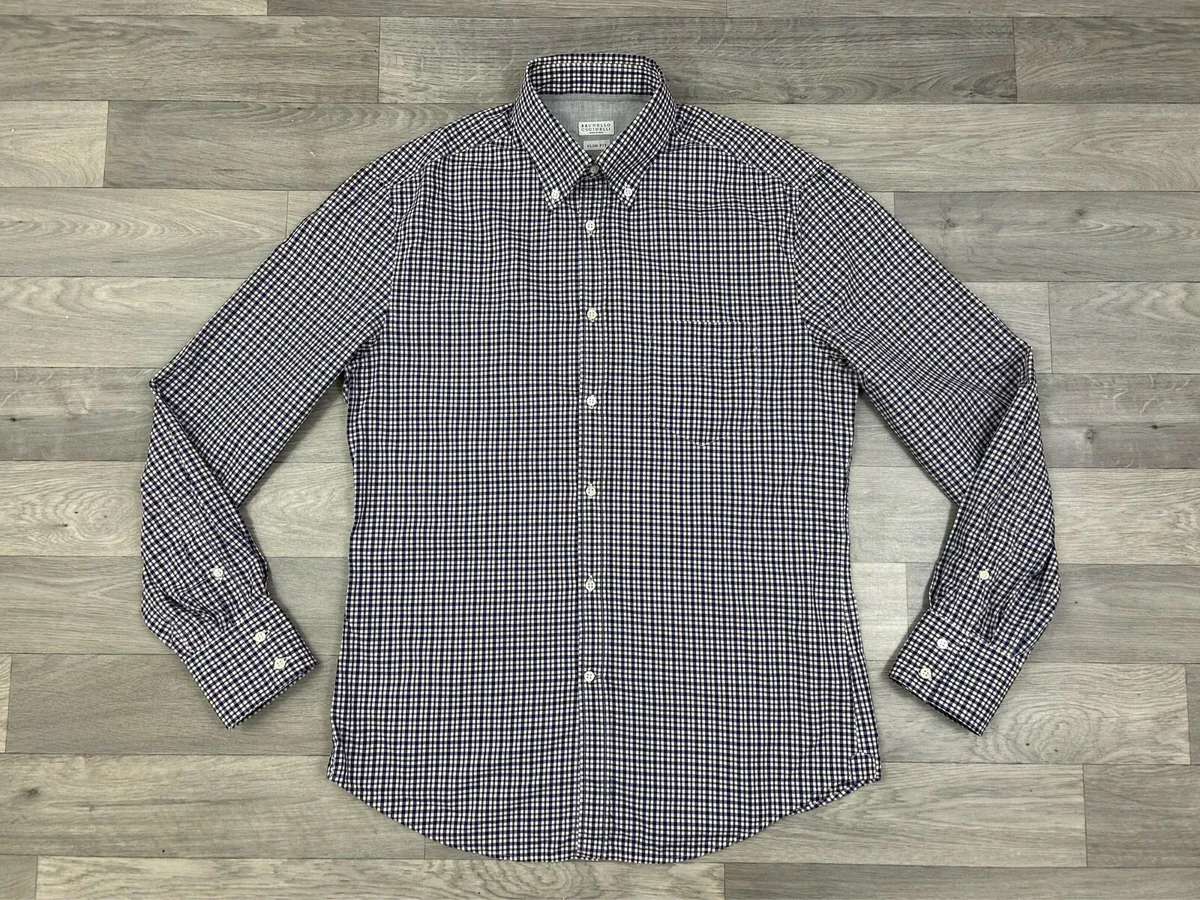 Brunello Cucinelli Button Down Check Shirt Mens XL - Image 1