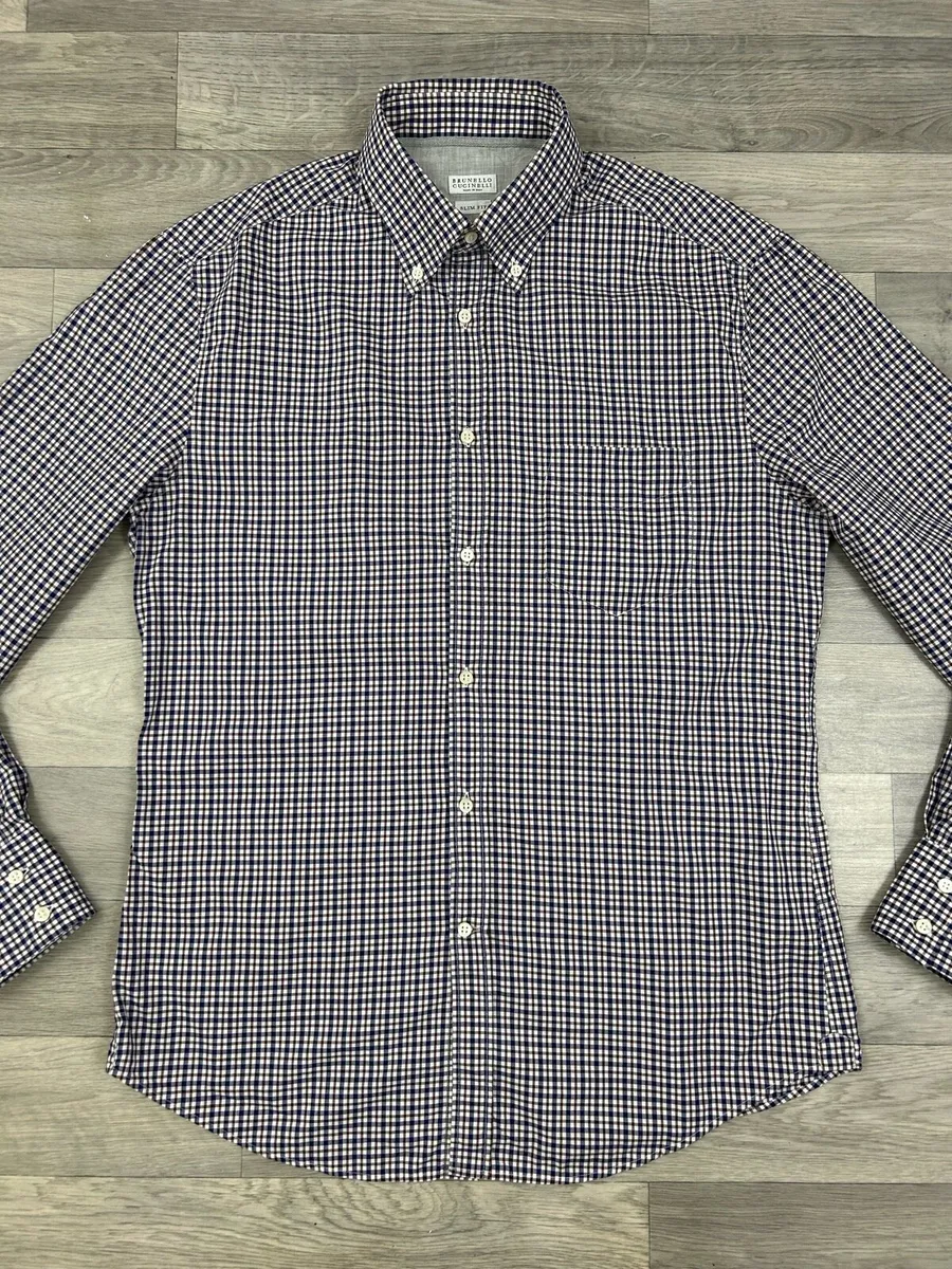 Brunello Cucinelli Button Down Check Shirt Mens XL - Image 2