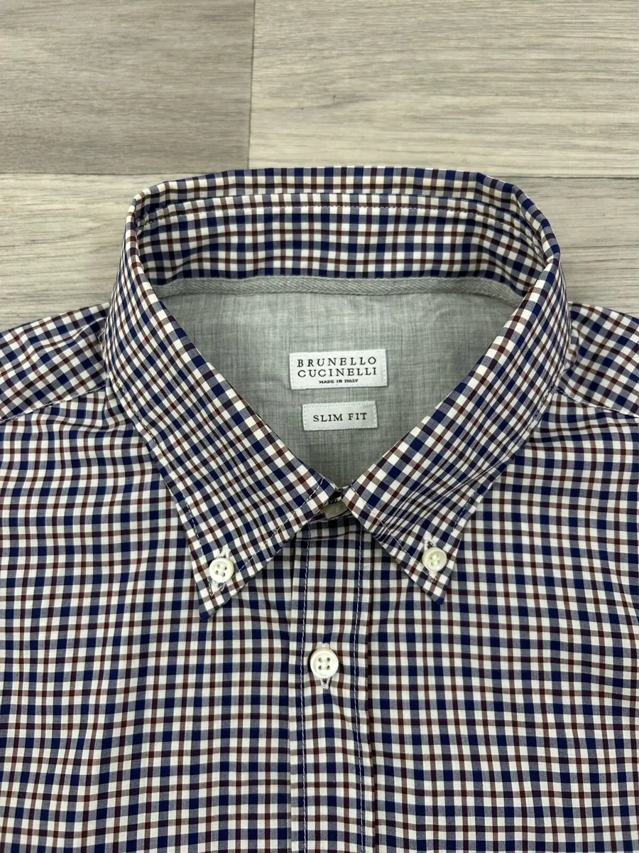 Brunello Cucinelli Button Down Check Shirt Mens XL - Image 3