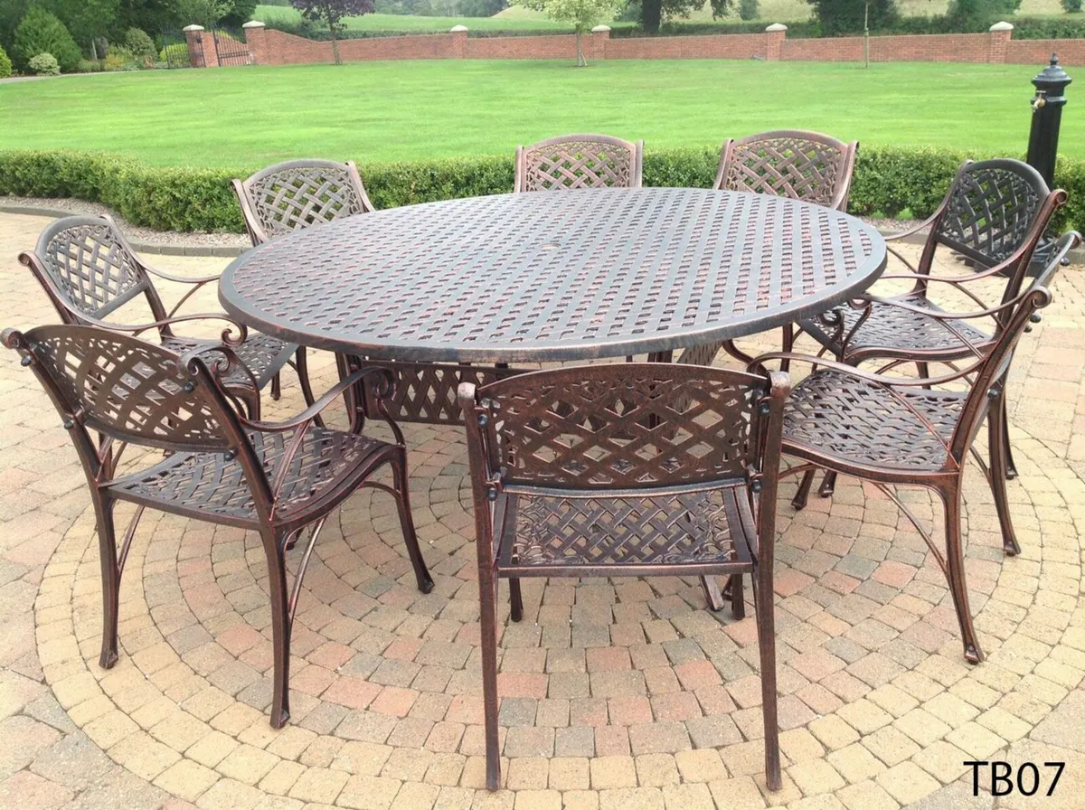 Aluminium Garden Patio Table and Chairs Furniture - Image 2