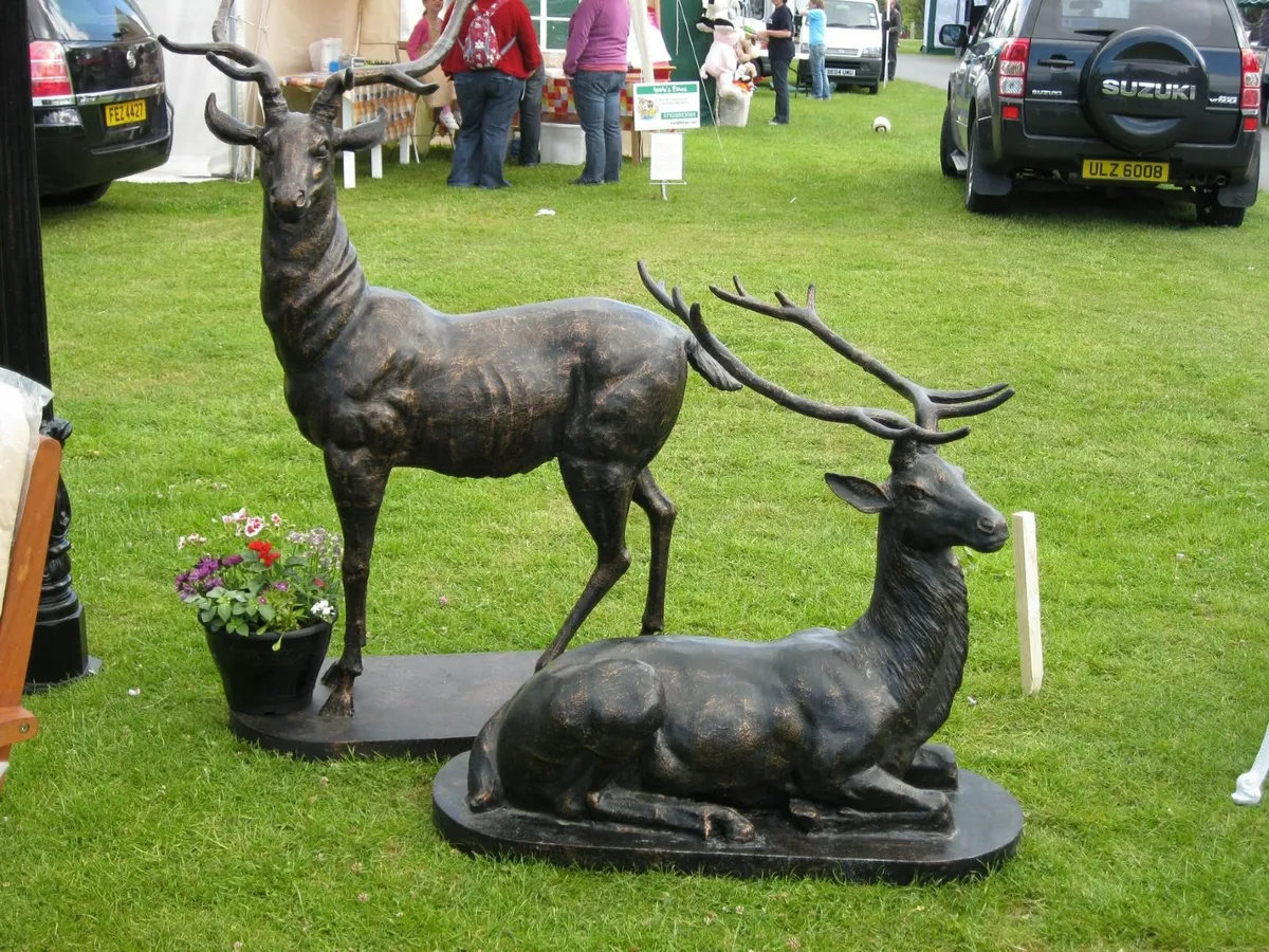 Cast iron bronze four seasons statues & animals - Image 3