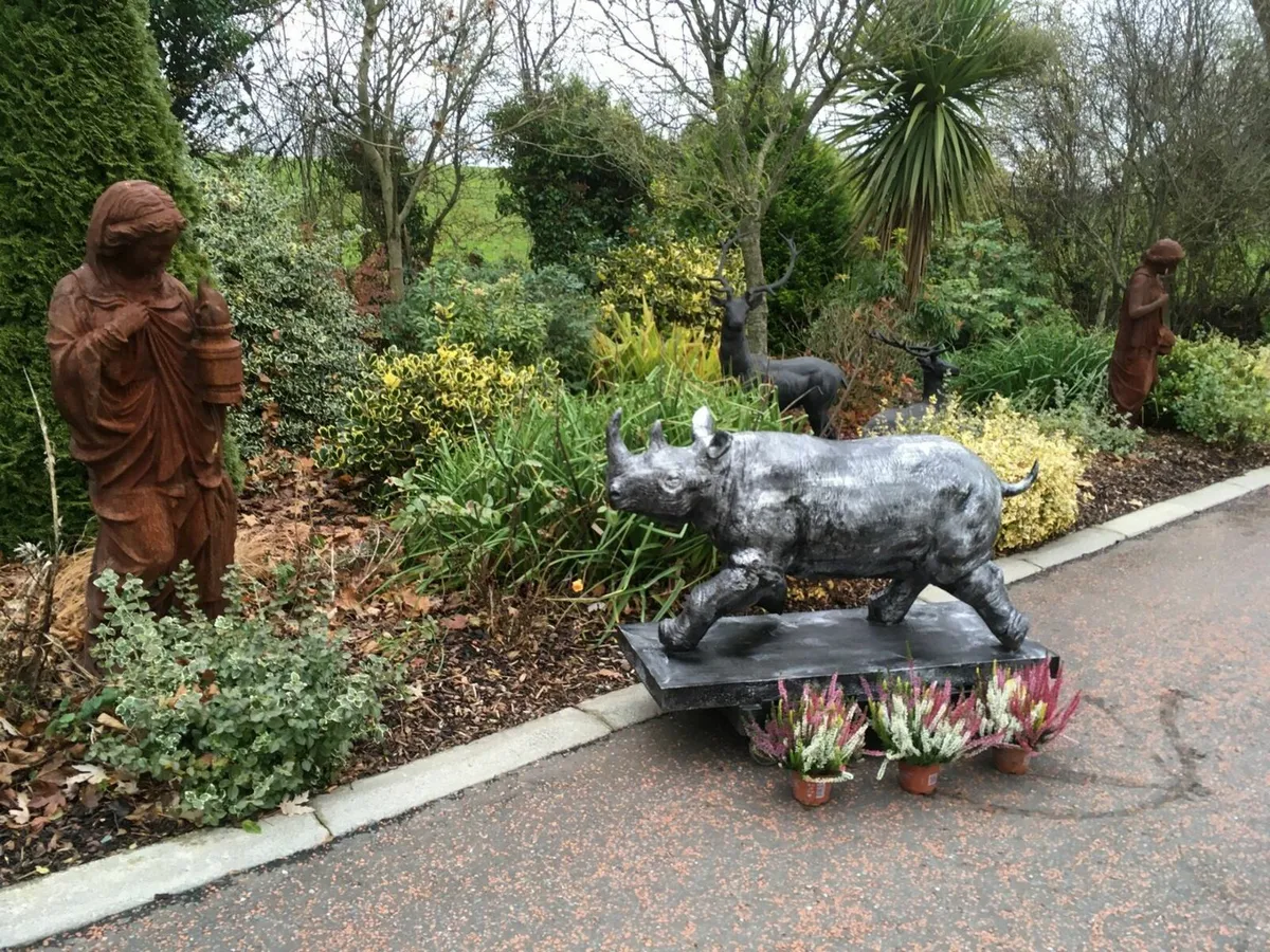 Cast iron bronze four seasons statues & animals - Image 2