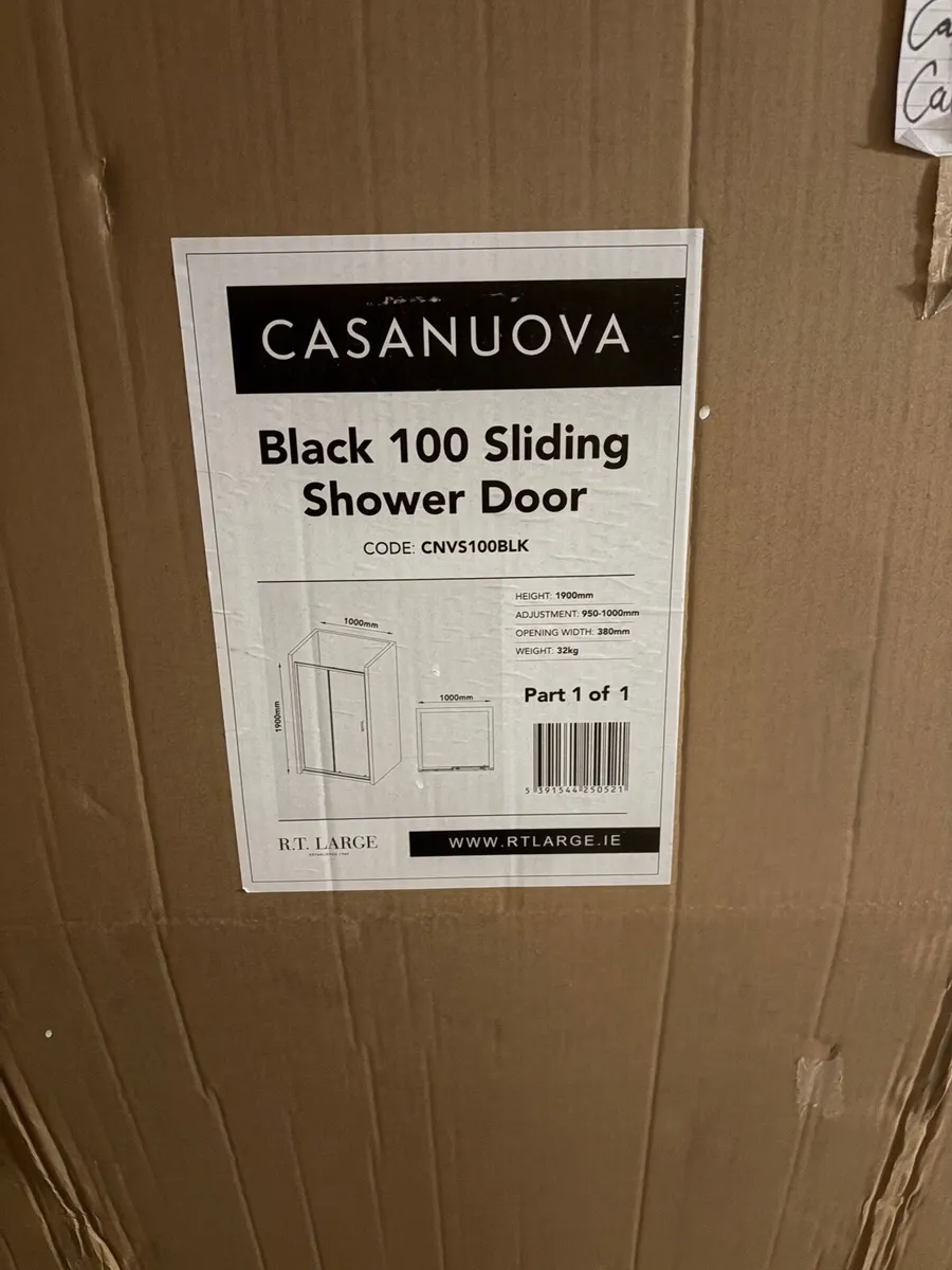 Black sliding shower door - Image 1