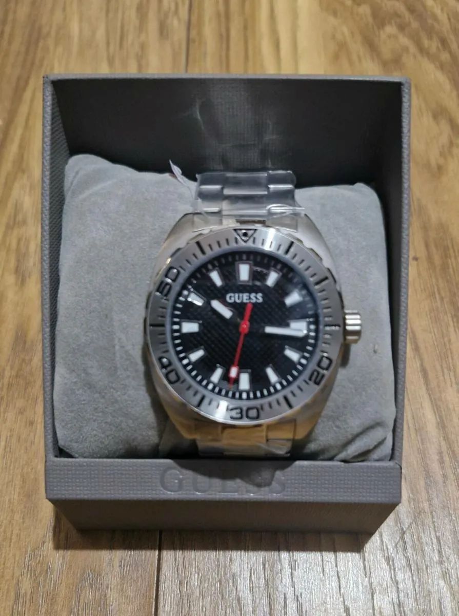 GUESS Sport 42 mm Black Dial Men Analog Watch- - Image 1