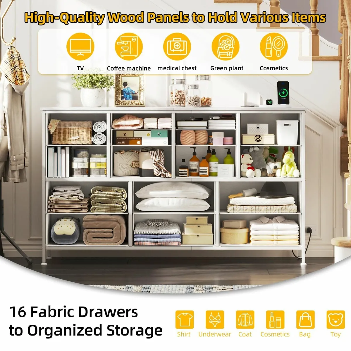 Chest of Drawers Bedroom Contains 2 AC Ports USB - Image 4