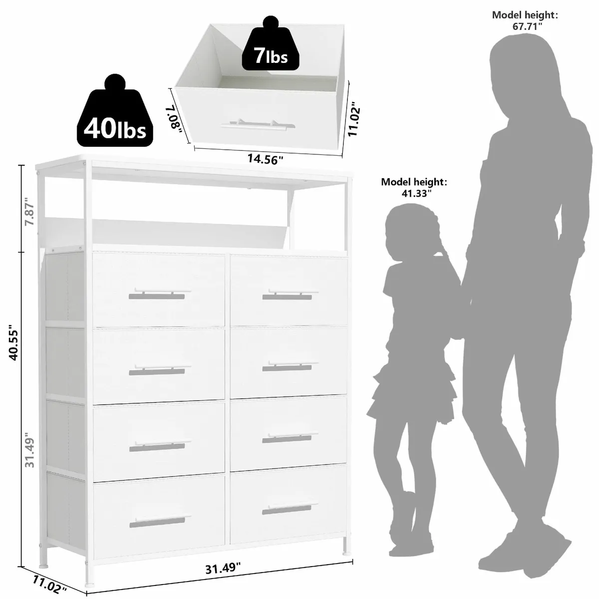Chest of Drawers Dresser for Bedroom with 8 - Image 2