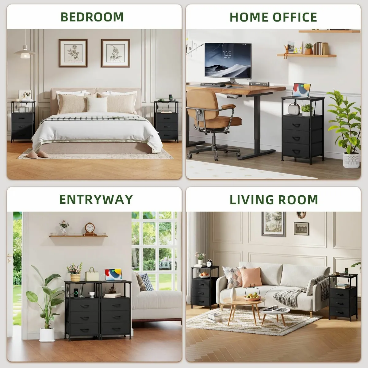 3 Drawers Chest of for Bedroom with Charging - Image 4