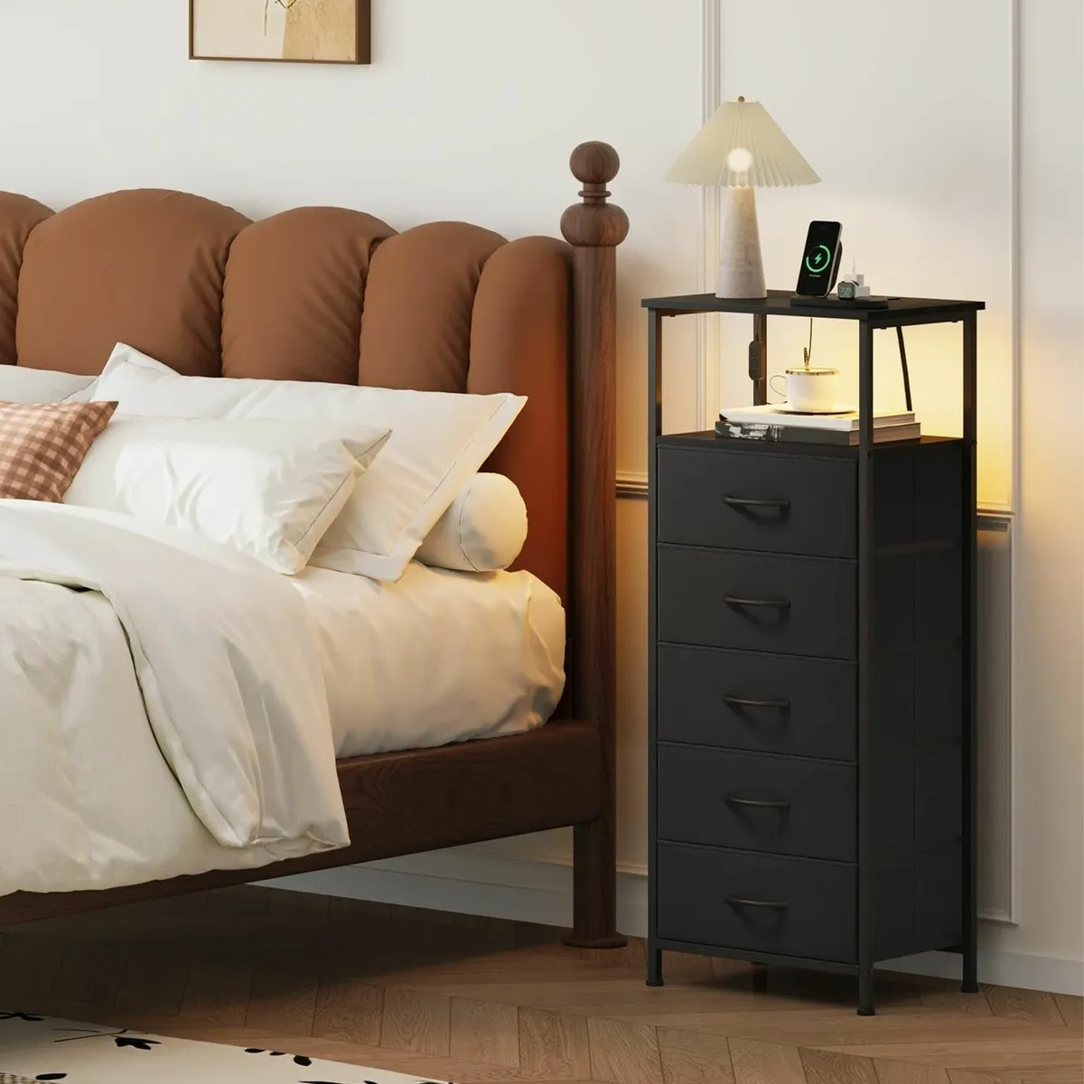 Tall Chest of Drawers for Bedroom with Charging - Image 2