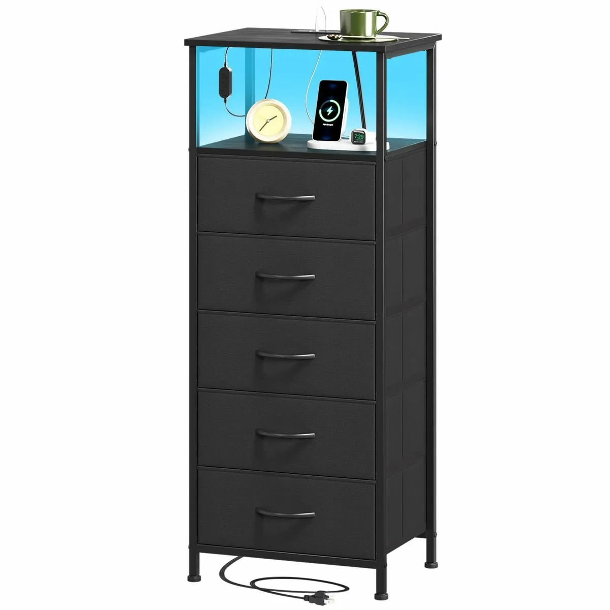 Tall Chest of Drawers for Bedroom with Charging - Image 1