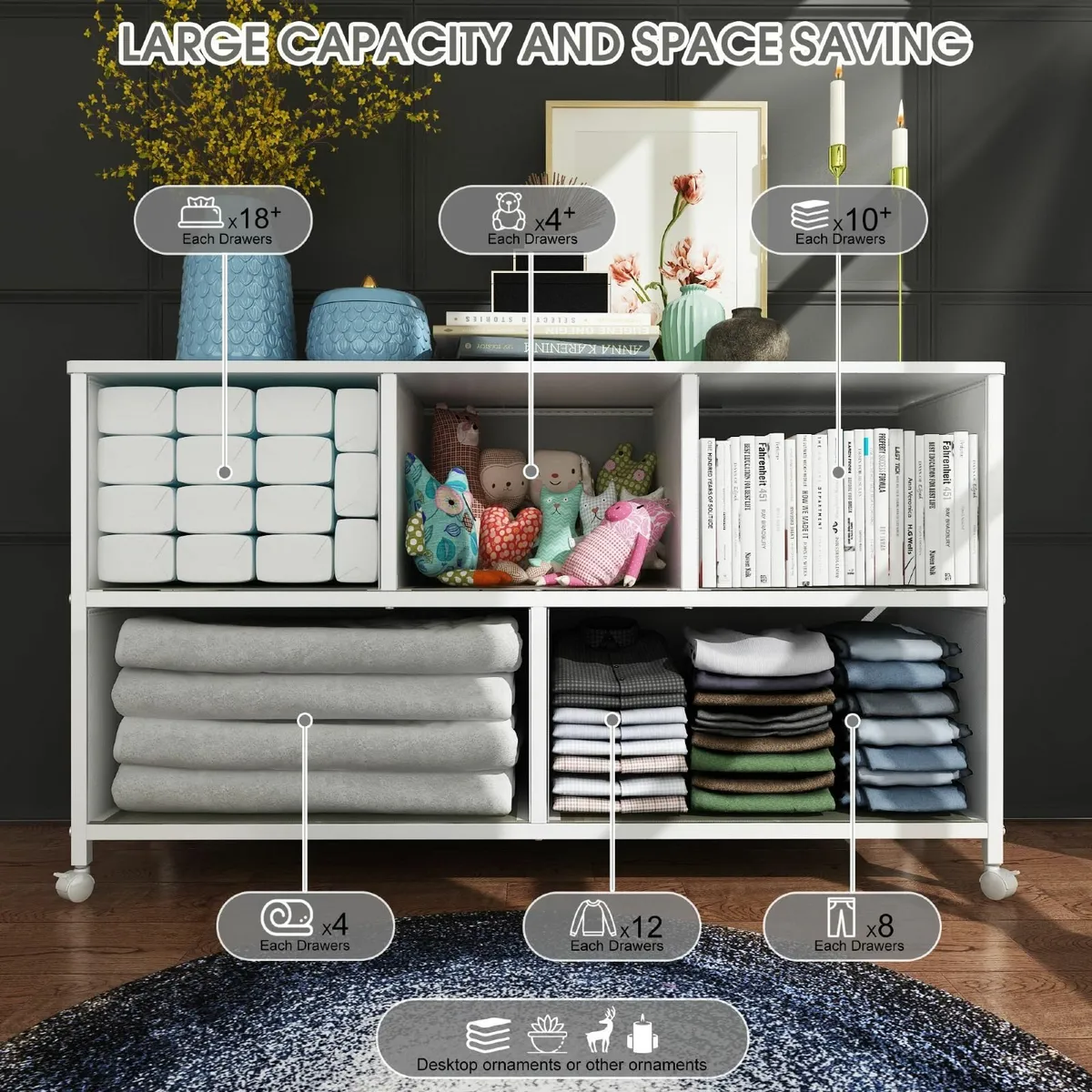 Chest of Drawers Dresser for Bedroom with 5 - Image 4