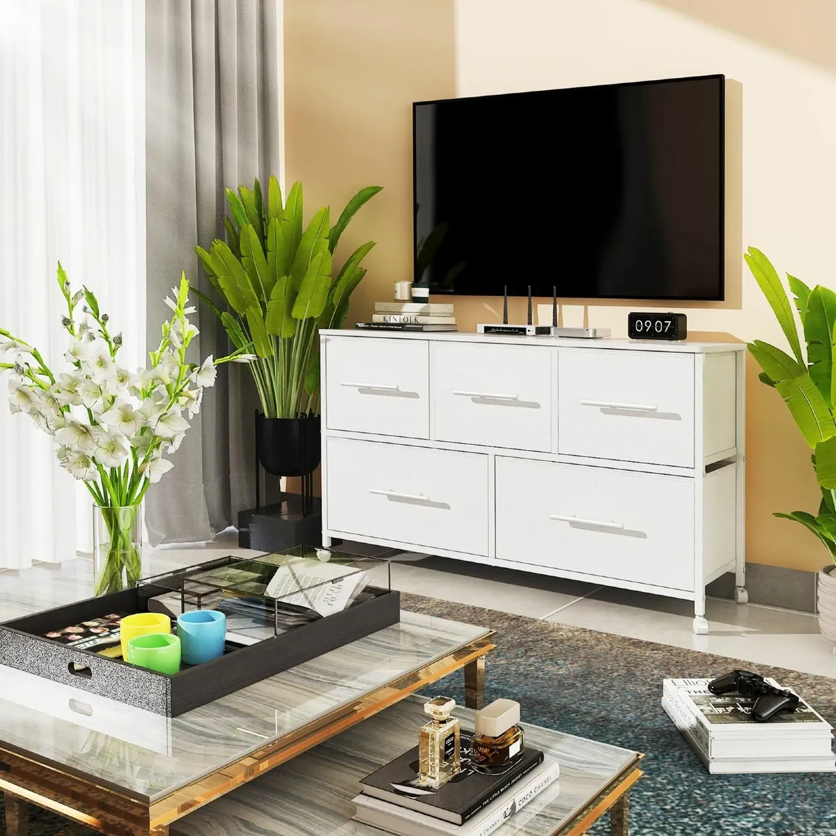 Chest of Drawers Dresser for Bedroom with 5 - Image 2