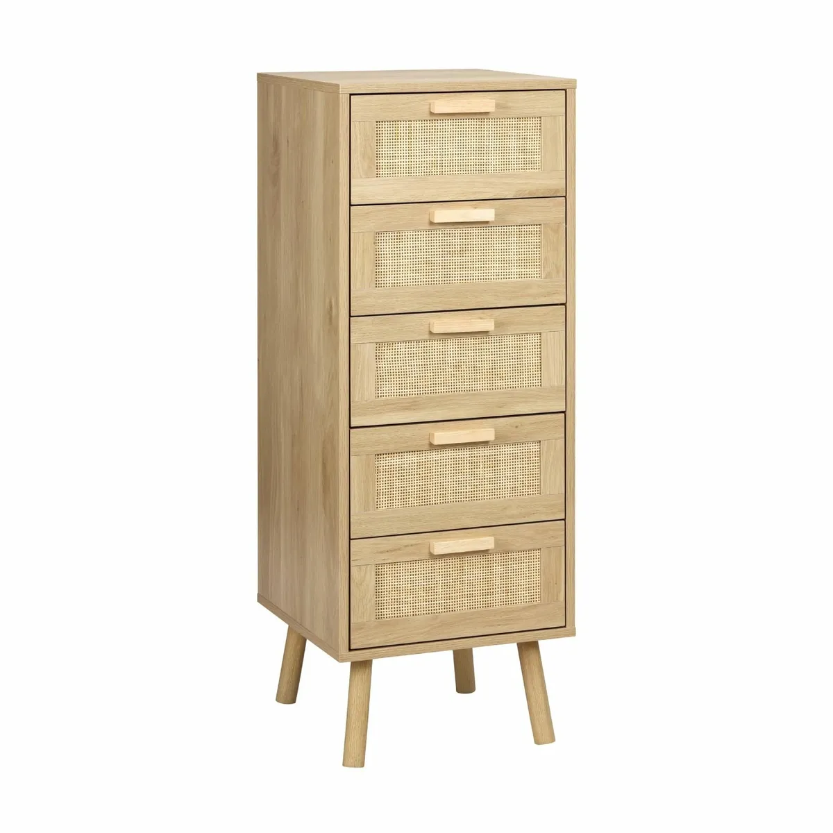 Rattan Chest of Drawers Bedroom Tall Chester with - Image 1