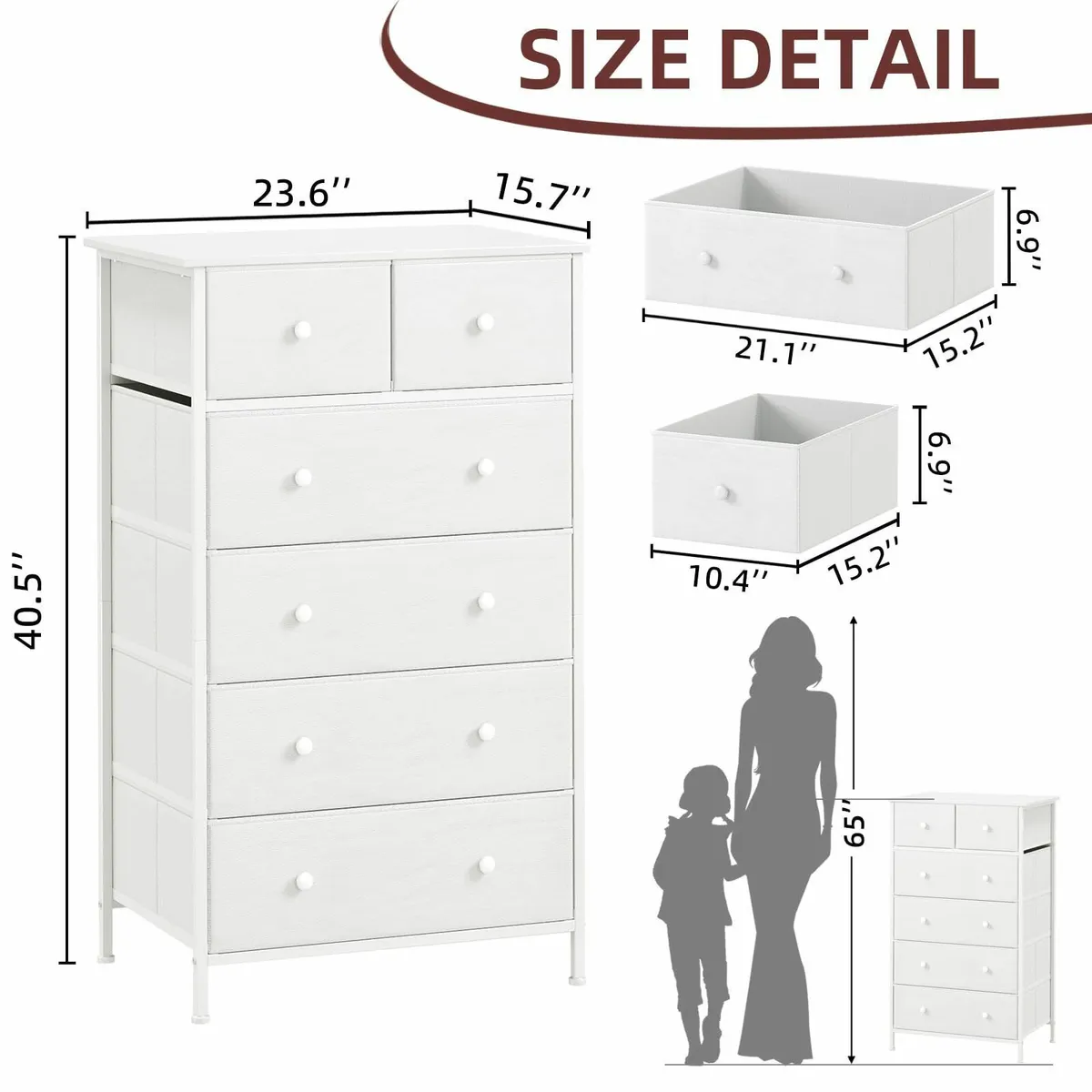 Chest of Drawers for Bedroom with 6 Storage - Image 3