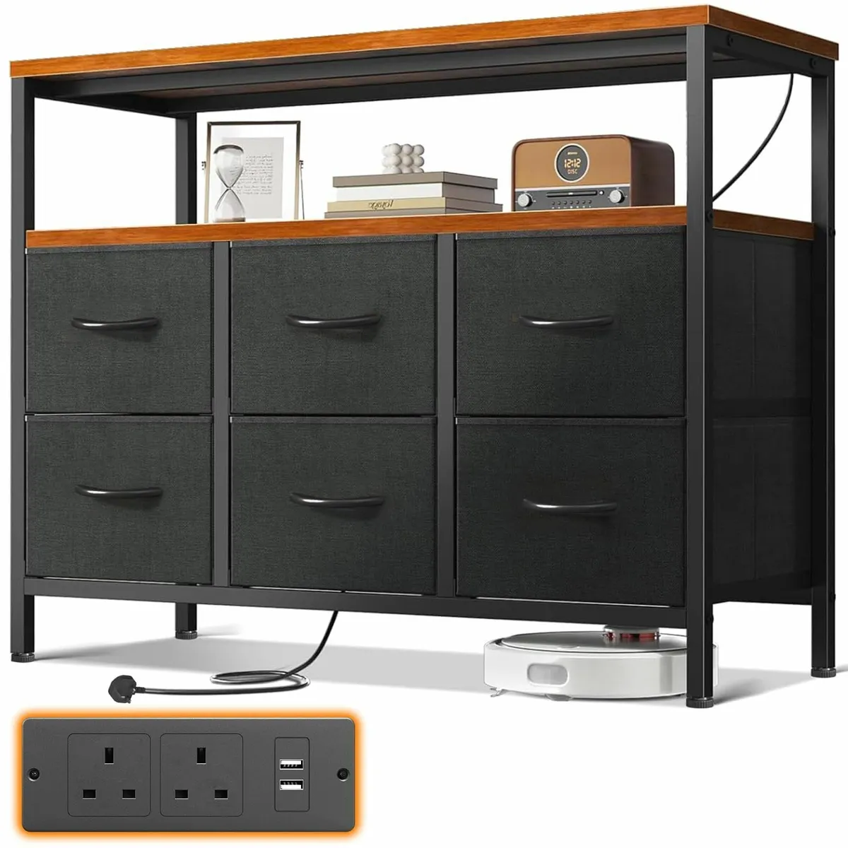 Chest of Drawers Bedroom with 6 Fabric Storage 2 - Image 1