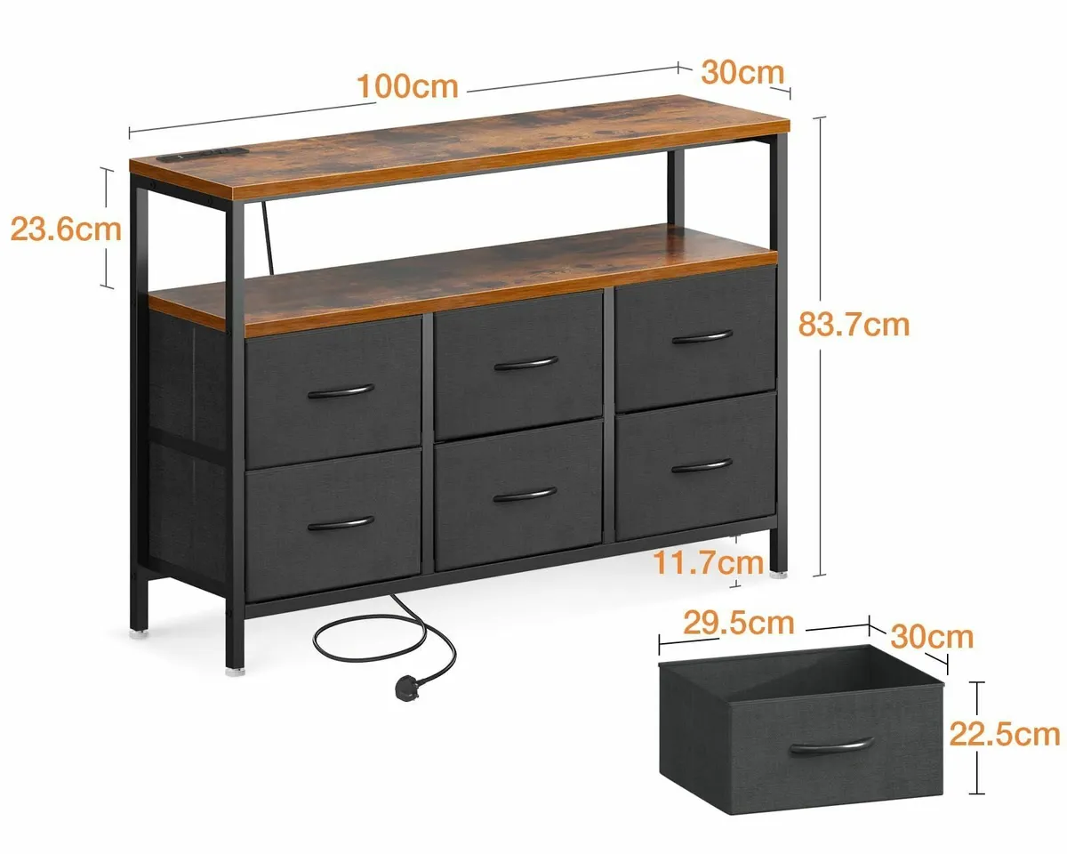 Chest of Drawers Bedroom with 6 Fabric Storage 2 - Image 3