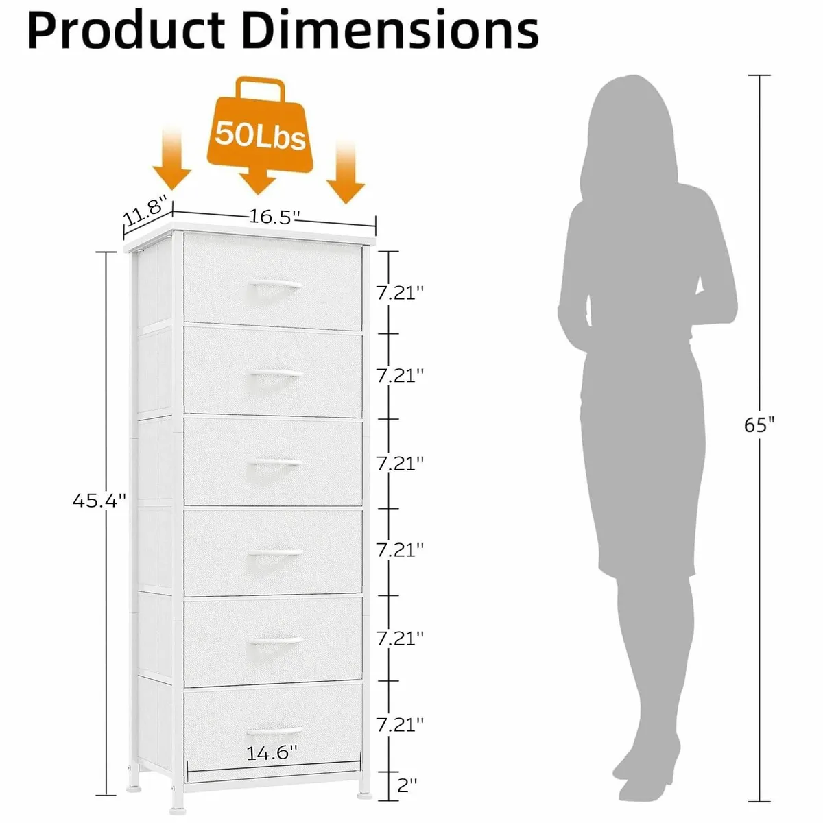 6 Drawer Tall Dresser for Bedroom Entryway - Image 3