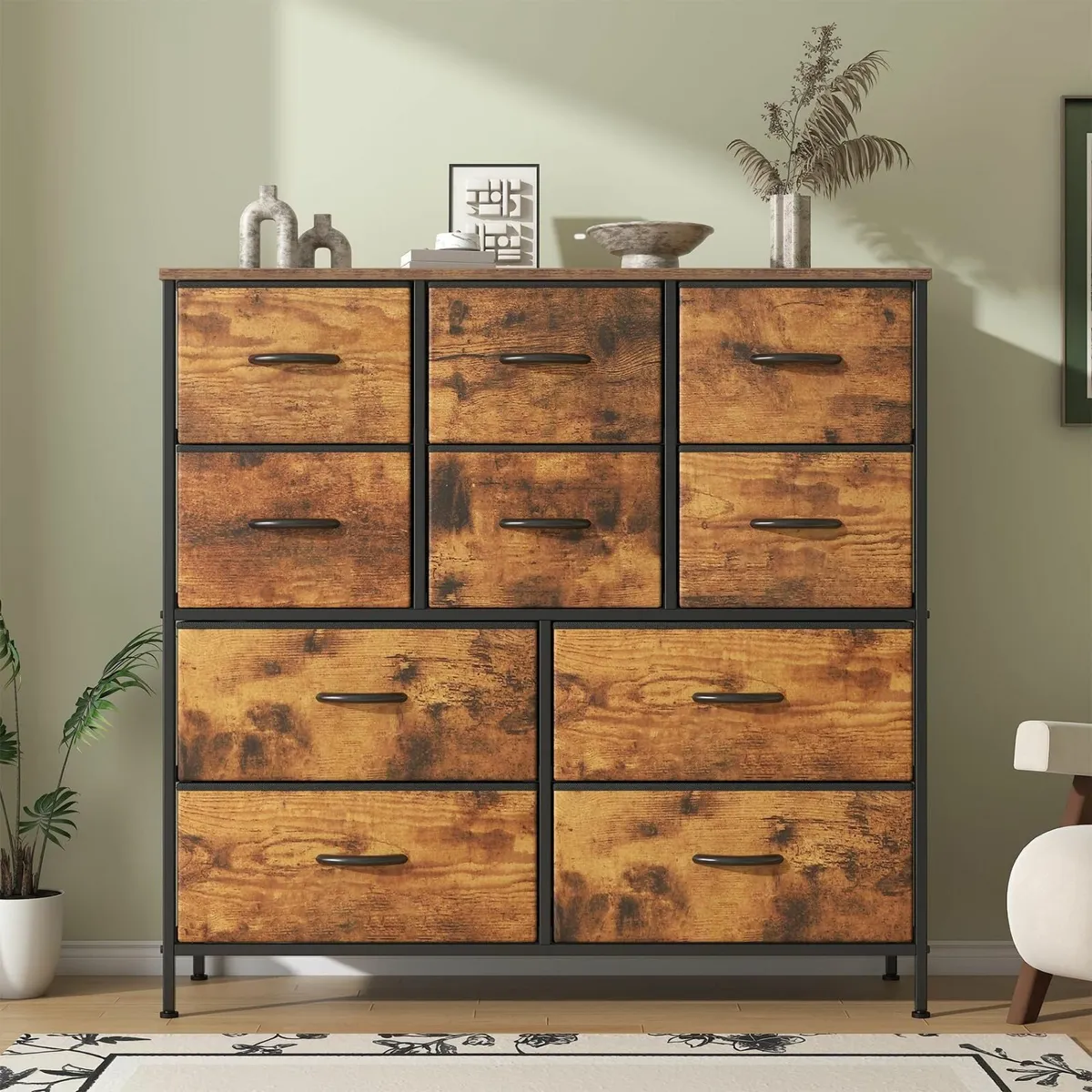 Chest of Drawers Bedroom Tall Dresser with 10 - Image 1