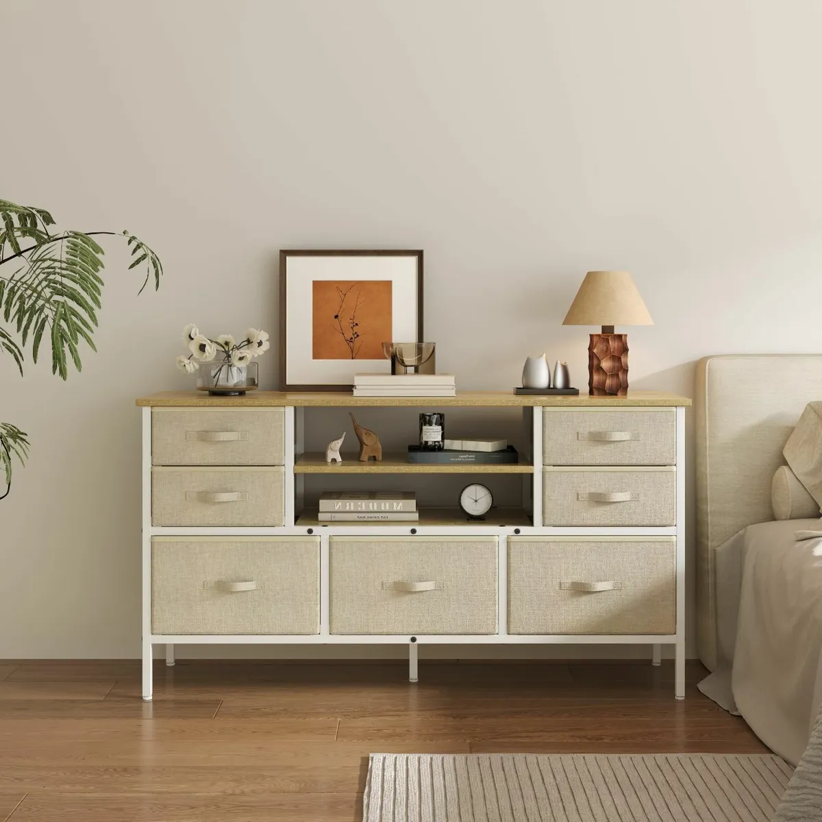 Chest of Drawers with 7 Sturdy Furniture Fabric - Image 1