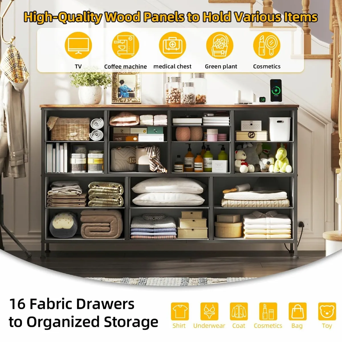 Chest of Drawers Bedroom Contains 2 AC Ports USB - Image 4