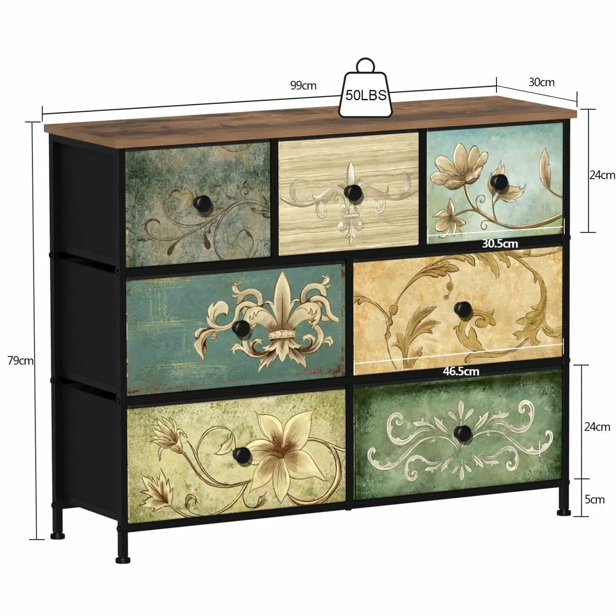 Chest of Drawers Dresser for Bedroom with 7 Wide - Image 3