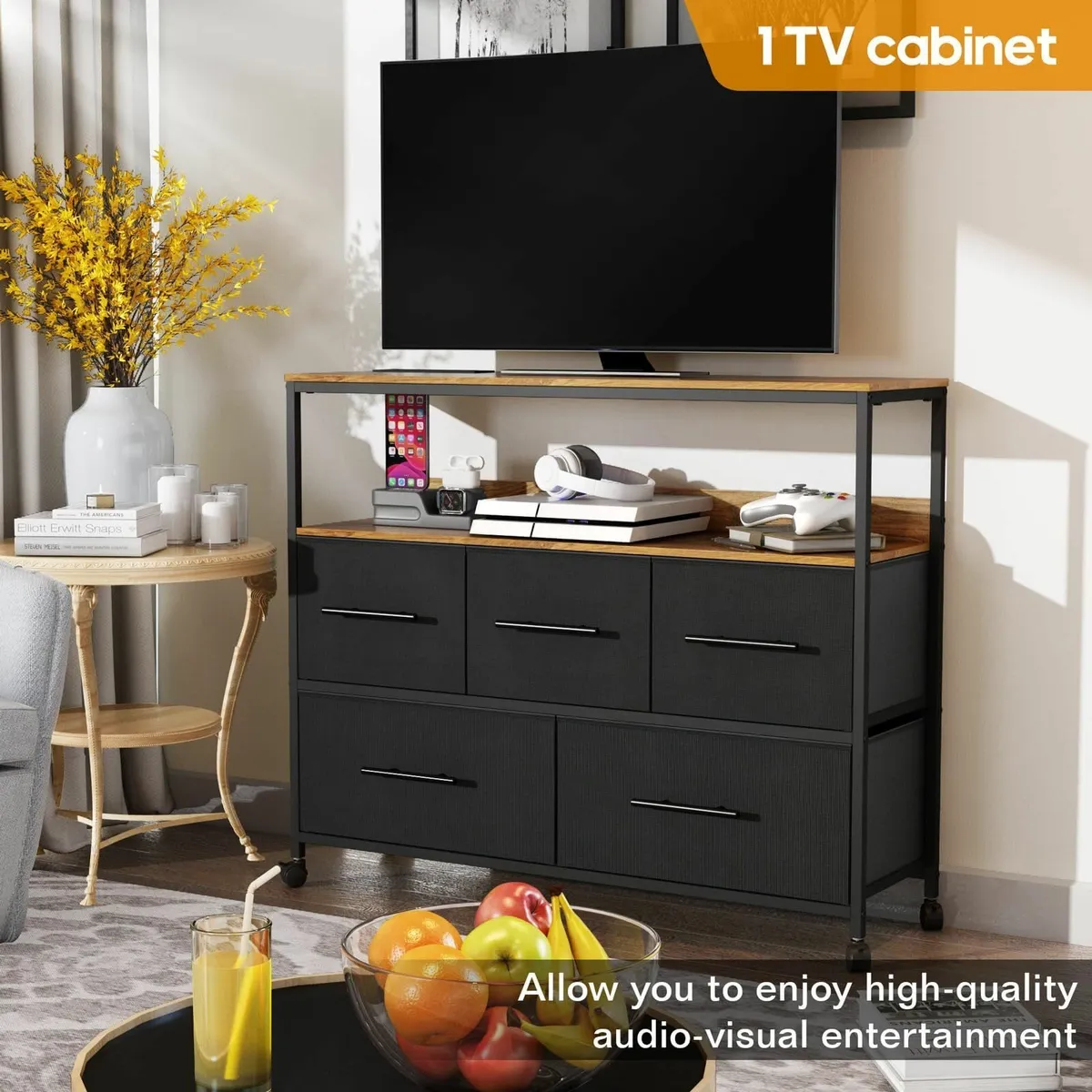 Dresser with Charging Station Chest of Drawers - Image 3