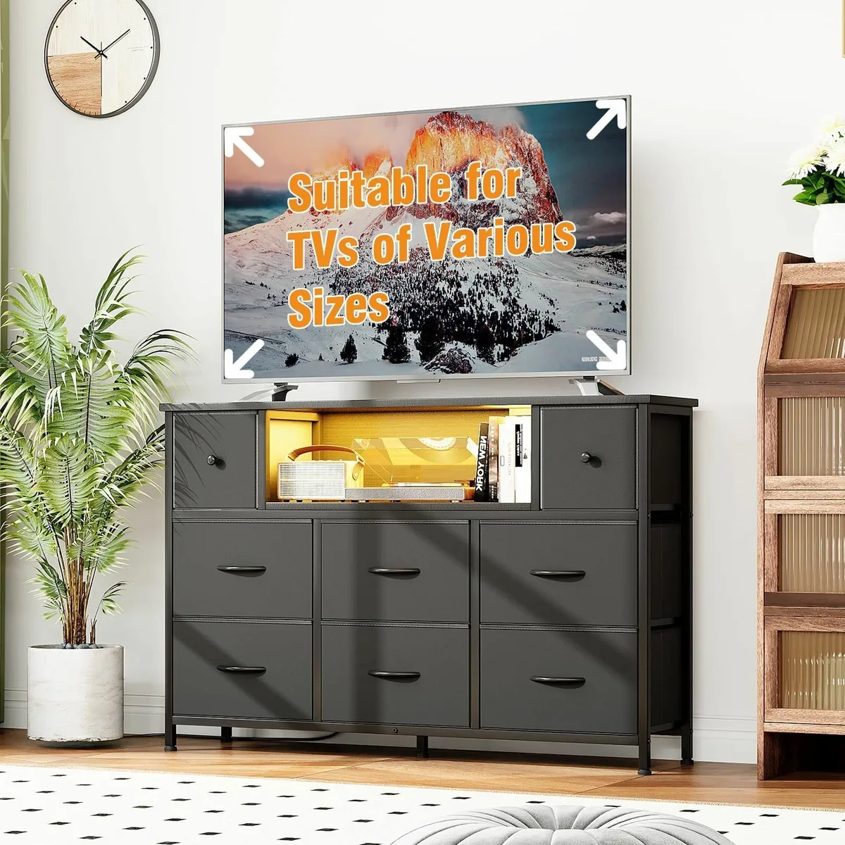 Chest of Drawers with Power Outlets and LED - Image 2