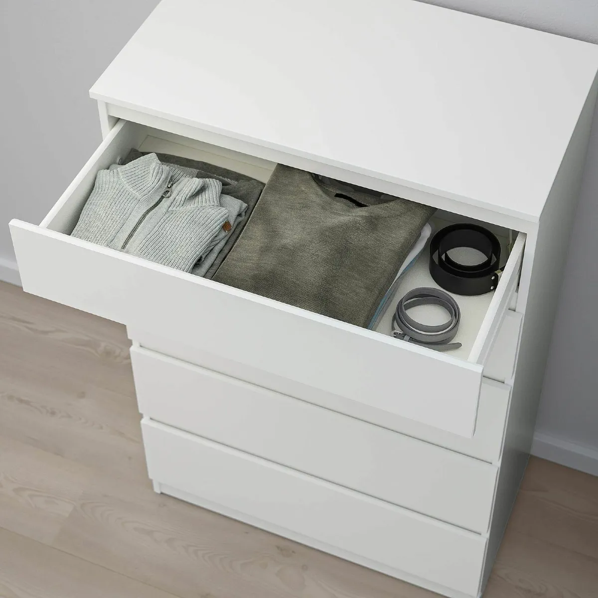 KULLEN chest of 5 drawers white (70x40x112 cm) - Image 4