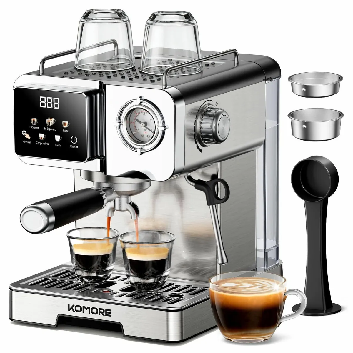 Espresso Machine 20 Bar Stainless Steel Coffee - Image 1