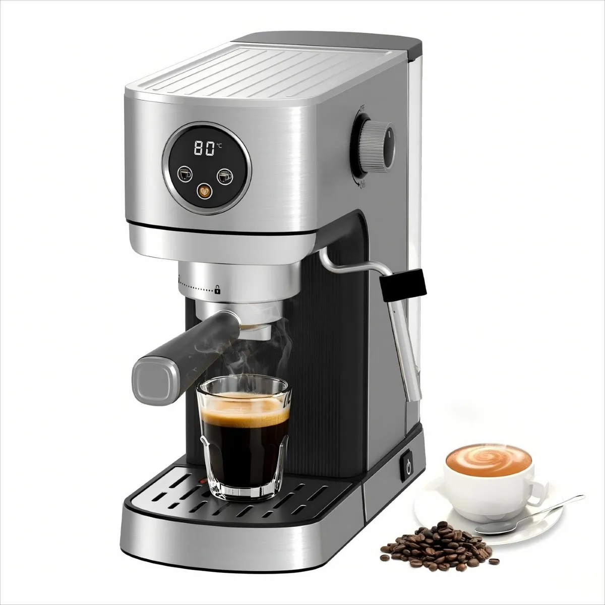 Espresso Machine Coffee with Steam Frother 20 Bar - Image 1