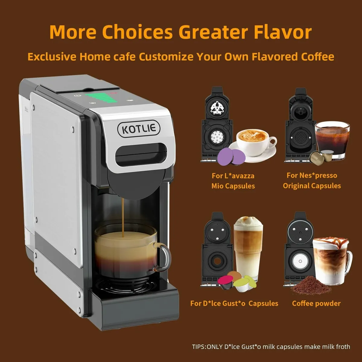 19BAR Multifunction Coffee Capsule Machine for - Image 4