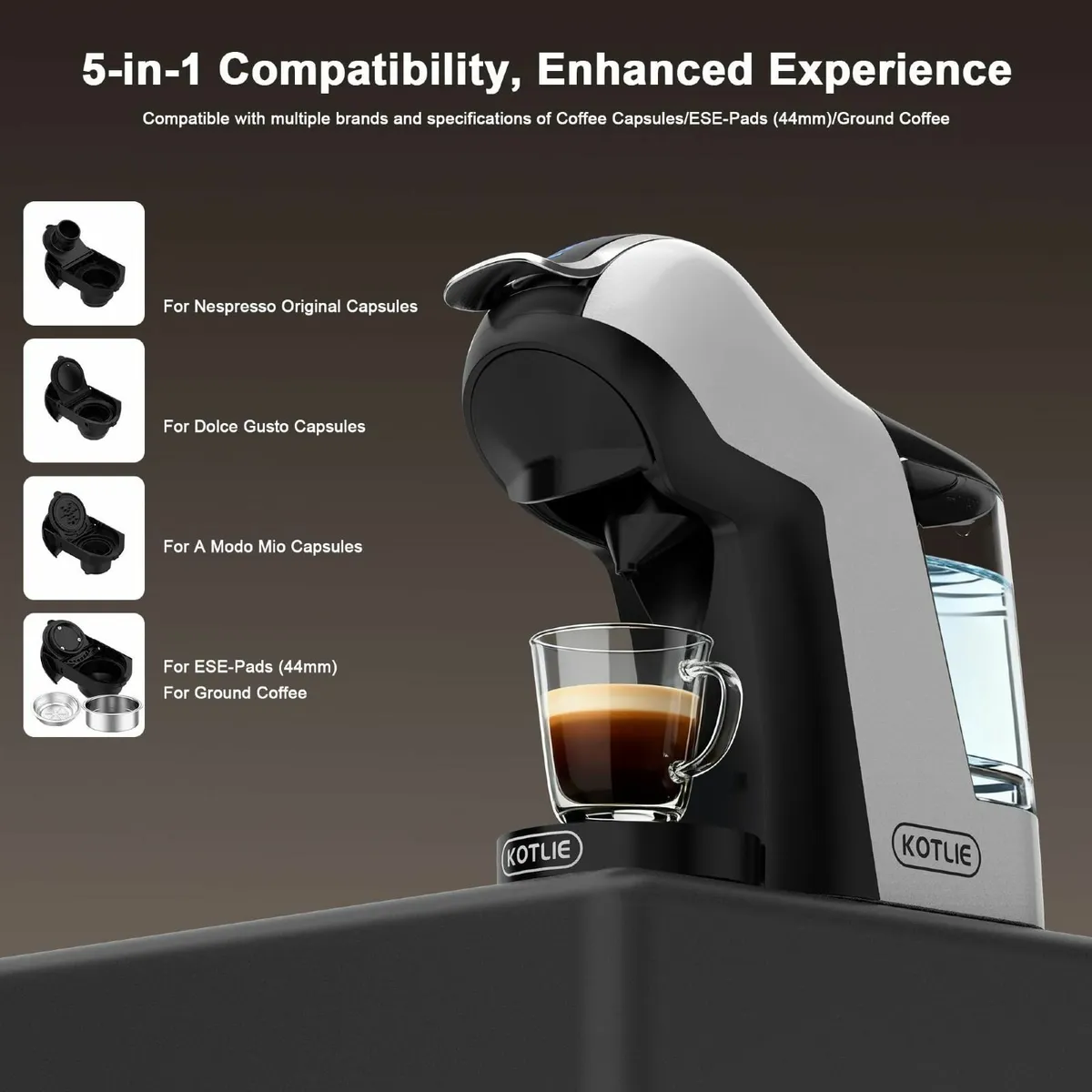 Upgrade 19 Bar 5in1 Espresso Capsule Coffee - Image 2