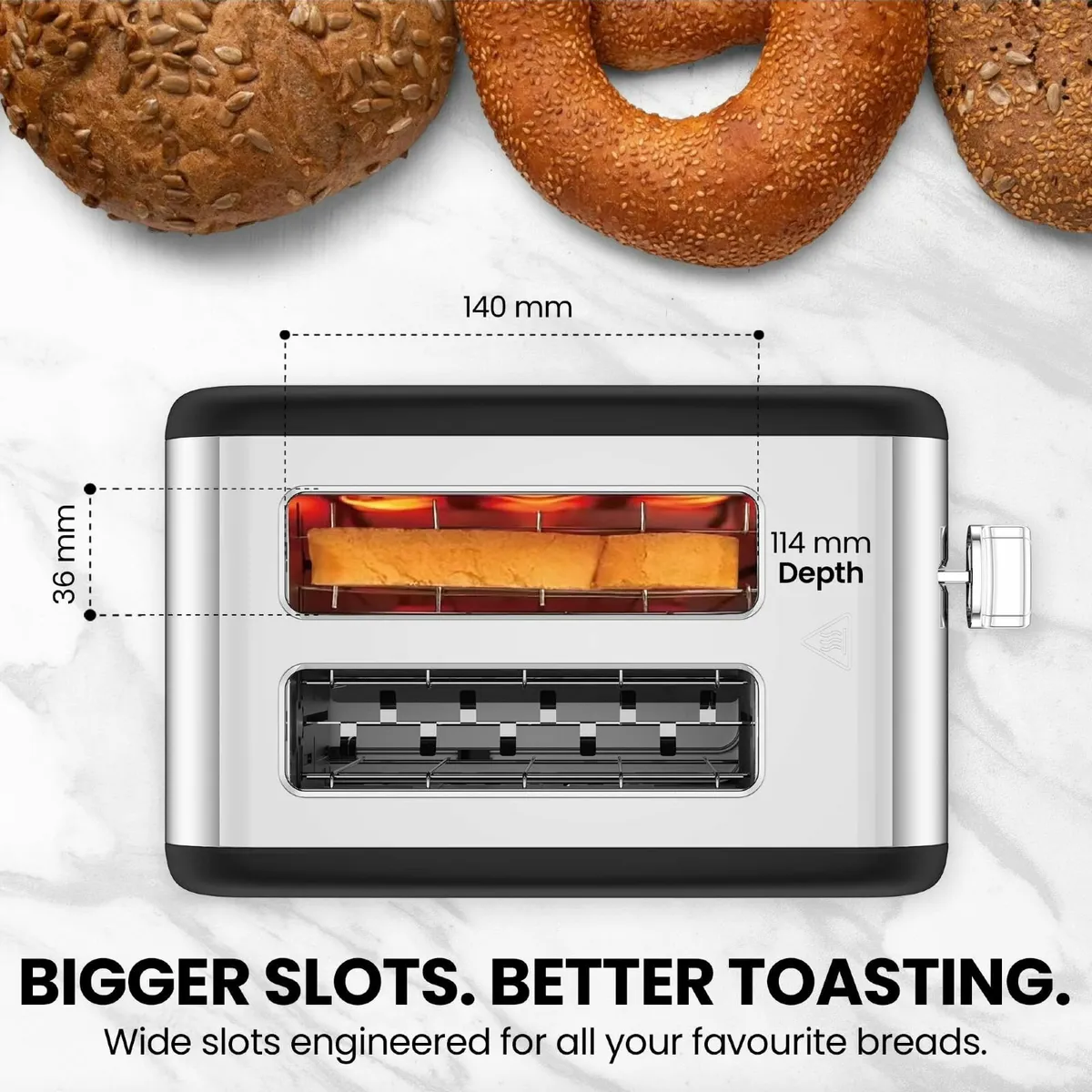 Smart 2 Slice Toaster with Touchscreen Control - Image 2