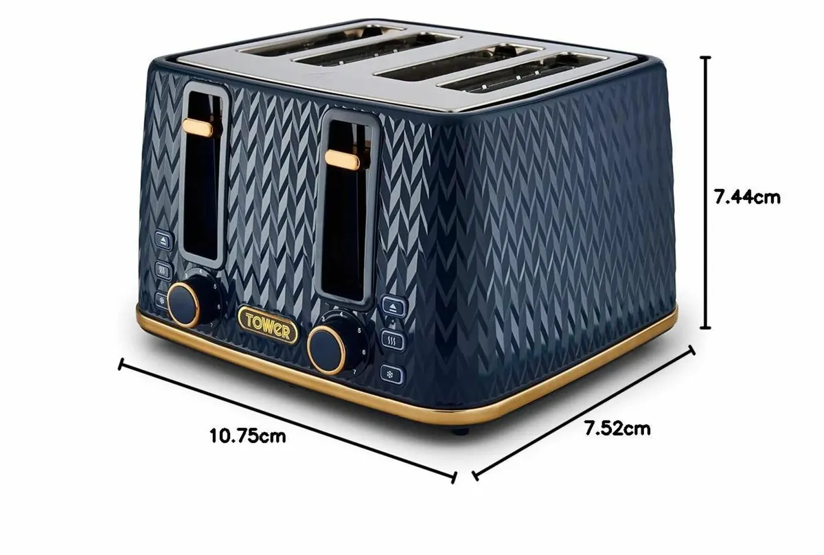 T20061MNB Empire 4-Slice Toaster with Defrost/Rehe - Image 2