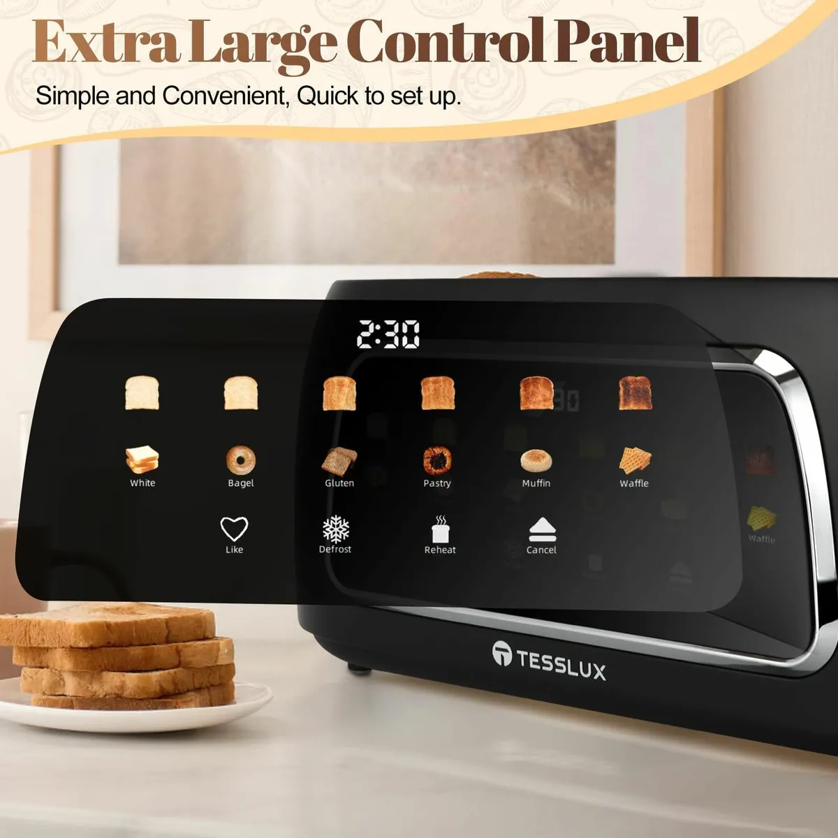 4 Slice Toaster with Touch Screen Control 1.5 - Image 3