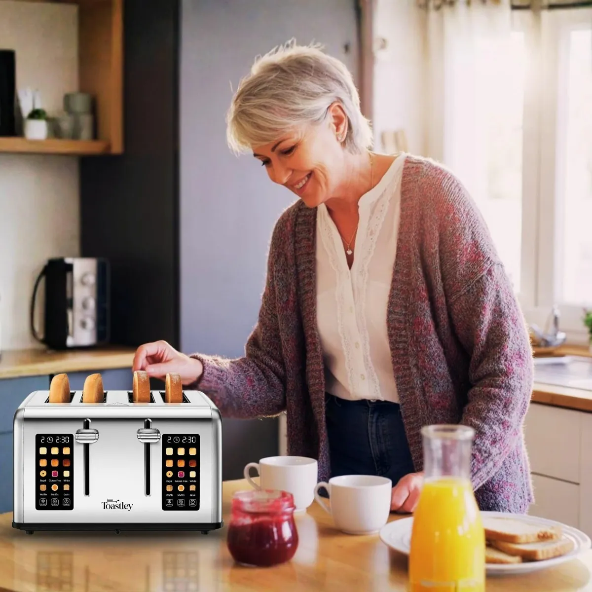 Smart Toaster 4 Slice Dual Touchscreen Controls - Image 2
